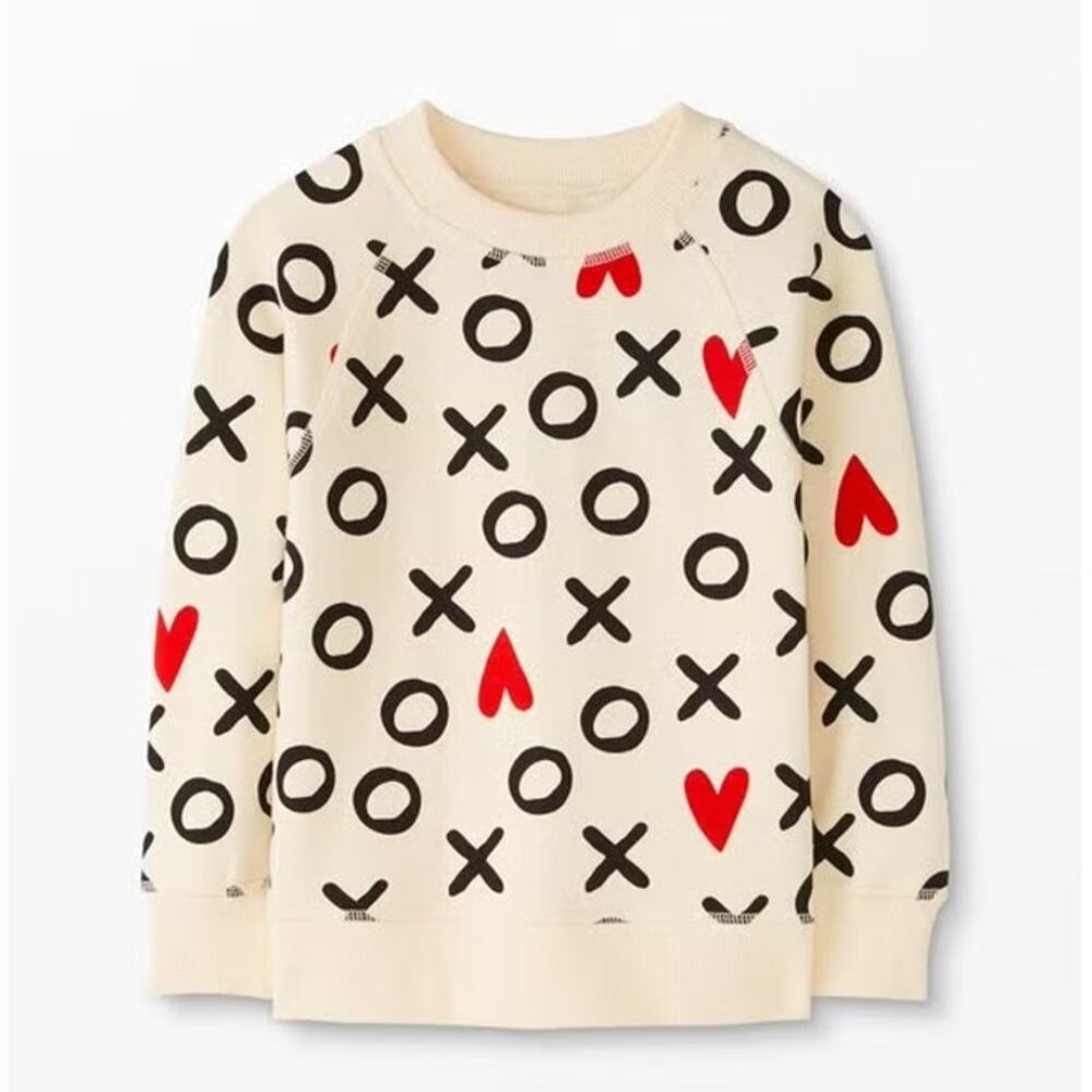 Hanna Andersson Heart XO Print Sweatshirt French Terry Girls 10